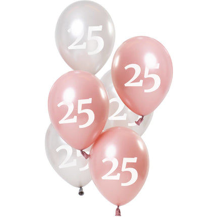 Feestbazaar Ballonnen 25 Jaar Glossy Pink (6st)