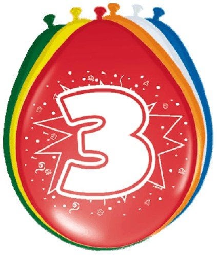 Feestbazaar Ballonnen '3' (8 st)