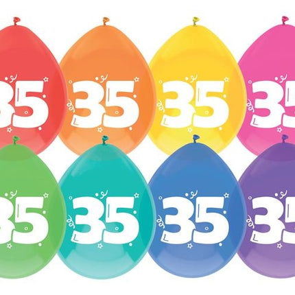 Feestbazaar Ballonnen 35 jaar mix kleuren (8st)