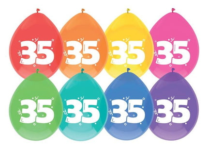 Feestbazaar Ballonnen 35 jaar mix kleuren (8st)