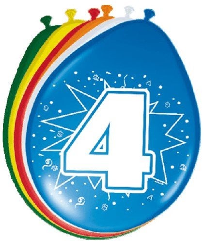 Feestbazaar Ballonnen 4 jaar (8 st)
