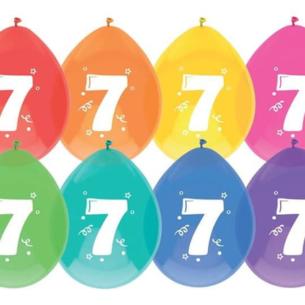 Feestbazaar Ballonnen 7 jaar mix kleuren