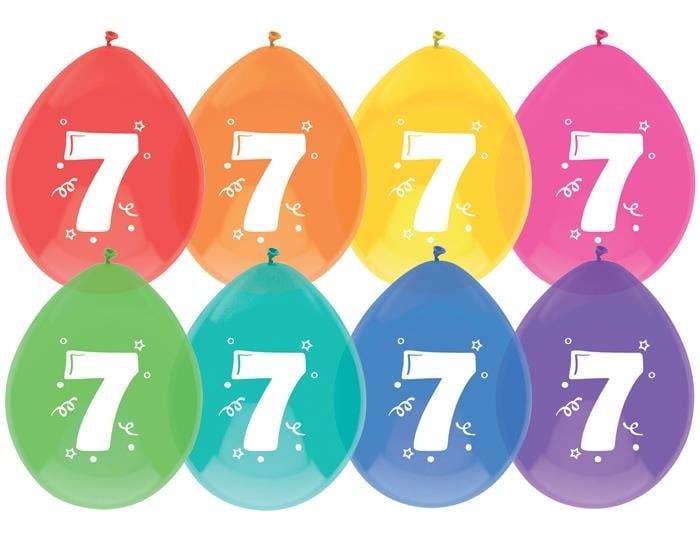 Feestbazaar Ballonnen 7 jaar mix kleuren
