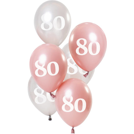 Feestbazaar Ballonnen 80 Jaar Glossy Pink (6st)
