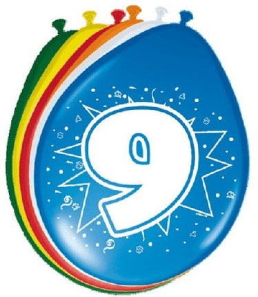 Feestbazaar Ballonnen '9' (8 st)