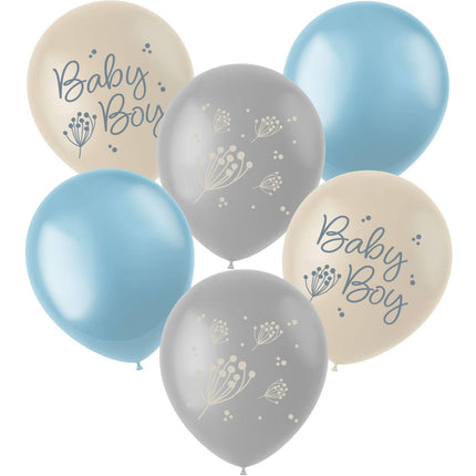 Feestbazaar Ballonnen Blooming Baby Boy (6st)