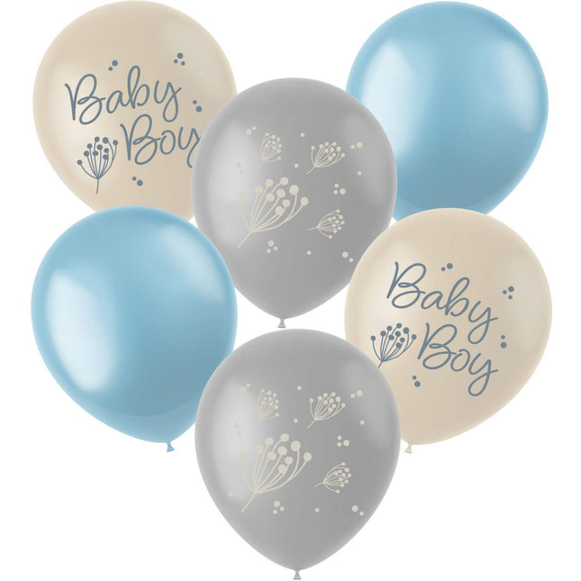 Feestbazaar Ballonnen Blooming Baby Boy (6st)
