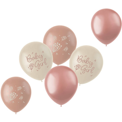 Feestbazaar Ballonnen Blooming Baby Girl (6st)