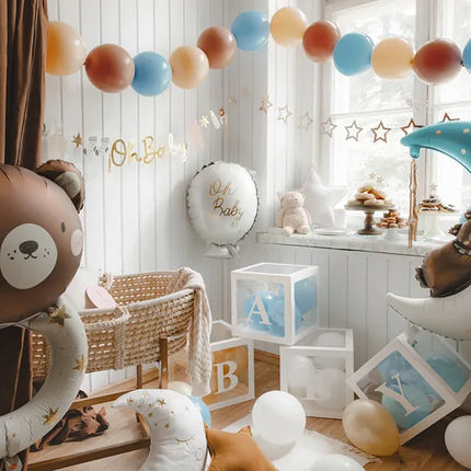 Feestbazaar Ballonnen Box BABY Wit (30x30cm)