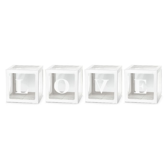 Feestbazaar Ballonnen Box LOVE Wit (30x30cm)