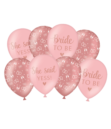 Feestbazaar Ballonnen Bride to Be Blush roze (8st)