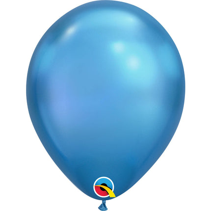 Feestbazaar Ballonnen Chroom Blauw 28cm (100st)