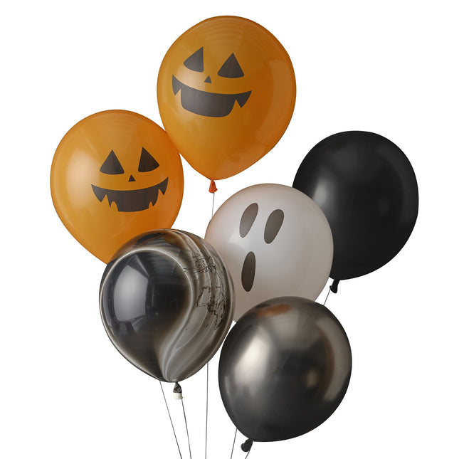 Feestbazaar Ballonnen Halloween Pumpkin Night (6st)