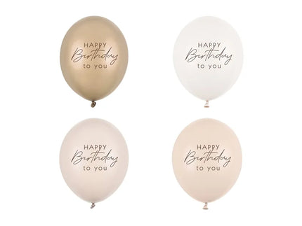 Feestbazaar Ballonnen 'Happy Birthday to you' Beige Mix (50st)