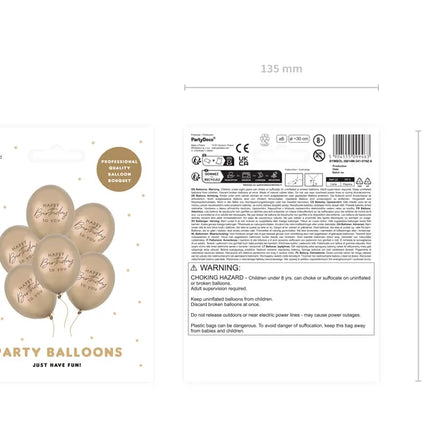Feestbazaar Ballonnen 'Happy Birthday to you' Metallic Goud (6st)