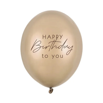 Feestbazaar Ballonnen 'Happy Birthday to you' Metallic Goud (6st)