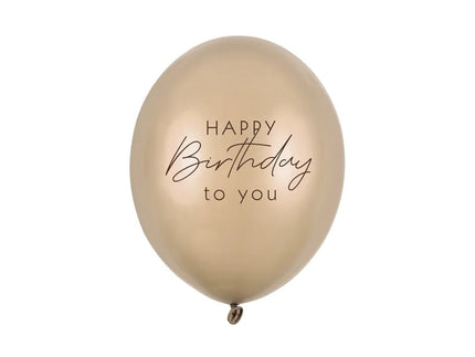 Feestbazaar Ballonnen 'Happy Birthday to you' Metallic Goud (6st)