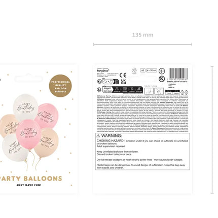 Feestbazaar Ballonnen ‘Happy Birthday to You’ Pink Mix (6st)