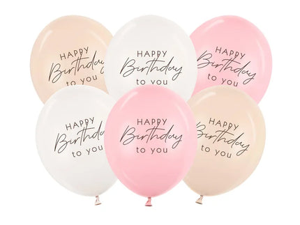 Feestbazaar Ballonnen ‘Happy Birthday to You’ Pink Mix (6st)