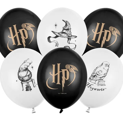 Feestbazaar Ballonnen Harry Potter Zweinstein zwart/wit (6st)