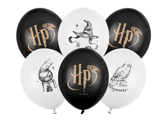 Feestbazaar Ballonnen Harry Potter Zweinstein zwart/wit (6st)