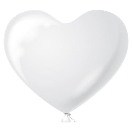 Feestbazaar Ballonnen Hart Wit 38cm (100st)