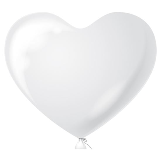 Feestbazaar Ballonnen Hart Wit 38cm (100st)