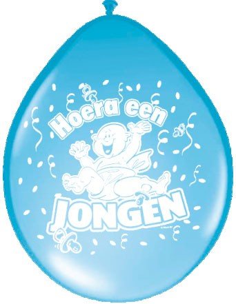 Feestbazaar Ballonnen 'Hoera een jongen' (8 st)