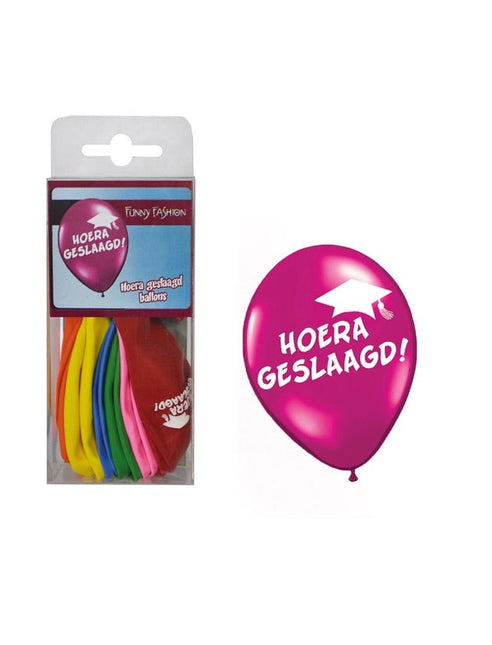 Feestbazaar Ballonnen Hoera Geslaagd - 12 Stuks