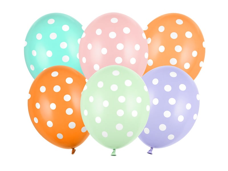 Feestbazaar Ballonnen Met Stippen Multikleur Pastel (6st)