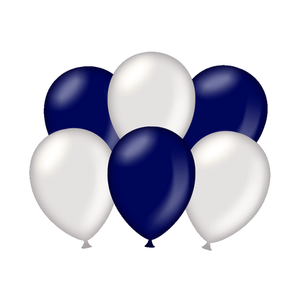 Feestbazaar Ballonnen Metallic Blauw/Zilver (6st)