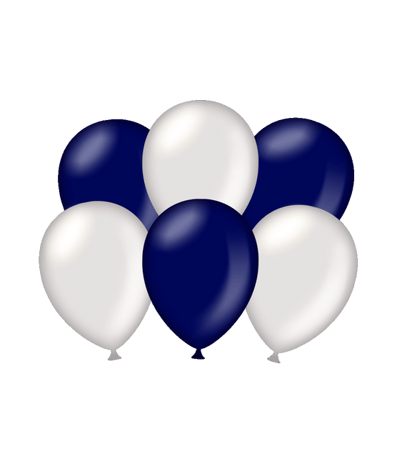 Feestbazaar Ballonnen Metallic Blauw/Zilver (6st)