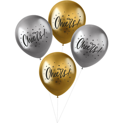 Feestbazaar Ballonnen Metallic 'Cheers' (4st)