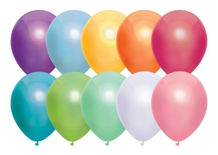 Feestbazaar Ballonnen Metallic Diverse kleuren 10 Stuks