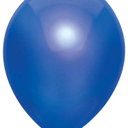 Feestbazaar Ballonnen Metallic Navy blauw 30cm - 10 stuks