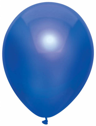 Feestbazaar Ballonnen Metallic Navy blauw 30cm - 10 stuks