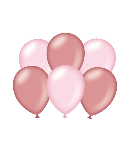 Feestbazaar Ballonnen Metallic Roze/Rosé Goud (6st)
