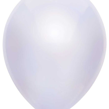 Feestbazaar Ballonnen metallic wit 10 stuks