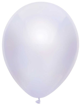 Feestbazaar Ballonnen metallic wit 10 stuks