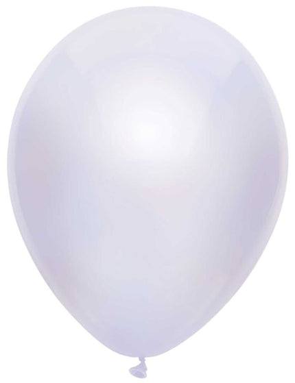 Feestbazaar Ballonnen metallic wit 10 stuks