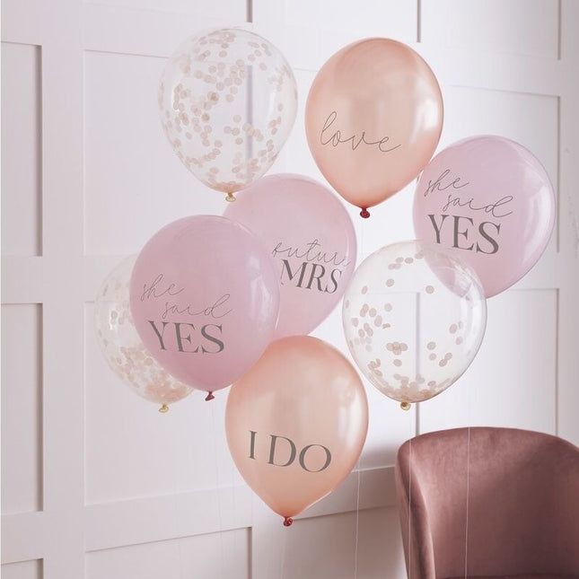 Feestbazaar Ballonnen Mix Blush Hen Party (8st)