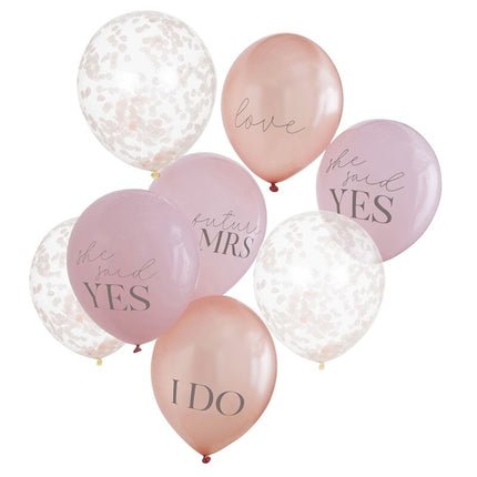 Feestbazaar Ballonnen Mix Blush Hen Party (8st)