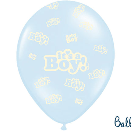 Feestbazaar Ballonnen Mix It's A Boy Pastel Blauw - 6 Stuks