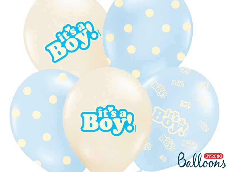 Feestbazaar Ballonnen Mix It's A Boy Pastel Blauw - 6 Stuks