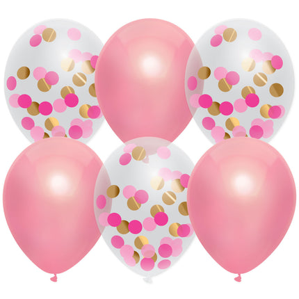 Feestbazaar Ballonnen Mix Princess Pink 30cm 6 stuks