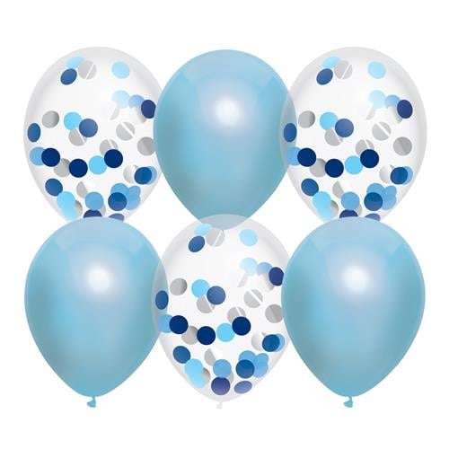 Feestbazaar Ballonnen mix Sky Blue 30cm 6st