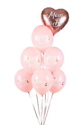 Feestbazaar Ballonnen 'Mom To Be' Lichtroze (50st)