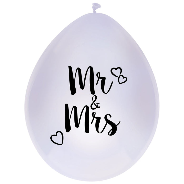 Feestbazaar Ballonnen Mr & Mrs 30cm (6st)