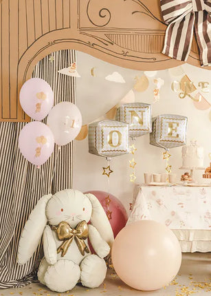 Feestbazaar Ballonnen Muisje 1 jaar Lichtroze (50st)