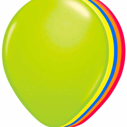 Feestbazaar Ballonnen neon meerkleurig 25 cm - 50 stuks